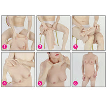 Load image into Gallery viewer, Cross-Love Cross Dress M-Size C-Cup Realistic Crop Top Briefs Silicone Wearable Body Form with Knickers Pant Bodysuit