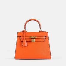 Load image into Gallery viewer, Verona 25 Saffiano Top Handle Kelly Style Handbag Vegan/Real Leather
