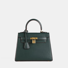 Load image into Gallery viewer, Verona 25 Saffiano Top Handle Kelly Style Handbag Vegan/Real Leather
