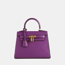 Load image into Gallery viewer, Verona 25 Saffiano Top Handle Kelly Style Handbag Vegan/Real Leather
