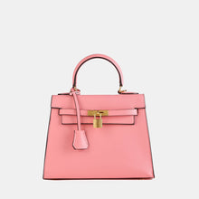 Load image into Gallery viewer, Verona 25 Saffiano Top Handle Kelly Style Handbag Vegan/Real Leather

