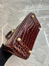 Load image into Gallery viewer, Birkin Style Bag - Real Leather Croc Pattern Version
