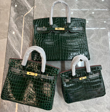 Load image into Gallery viewer, Birkin Style Bag - Real Leather Croc Pattern Version
