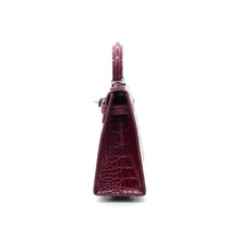 Load image into Gallery viewer, Verona 22 Saffiano Top Handle Kelly Style Handbag Croc/Box pattern Real Leatheer
