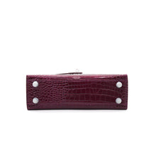 Load image into Gallery viewer, Verona 22 Saffiano Top Handle Kelly Style Handbag Croc/Box pattern Real Leatheer
