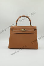 Load image into Gallery viewer, Verona 25 Kelly Style Fully Handmade Epsom Leather Brown Color Gold Hardware
