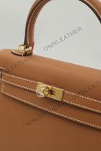 Load image into Gallery viewer, Verona 25 Kelly Style Fully Handmade Epsom Leather Brown Color Gold Hardware
