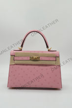 Load image into Gallery viewer, Verona 22 Kelly Style Ostrich Leather Sakura Pink Color Gold Hardware
