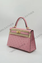 Load image into Gallery viewer, Verona 22 Kelly Style Ostrich Leather Sakura Pink Color Gold Hardware
