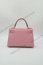 Load image into Gallery viewer, Verona 22 Kelly Style Ostrich Leather Sakura Pink Color Gold Hardware
