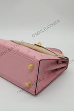 Load image into Gallery viewer, Verona 22 Kelly Style Ostrich Leather Sakura Pink Color Gold Hardware
