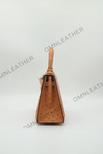 Load image into Gallery viewer, Verona 22 Kelly Style Ostrich Leather Brown Color Gold Hardware
