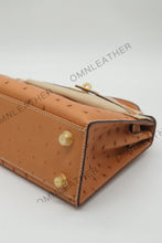 Load image into Gallery viewer, Verona 22 Kelly Style Ostrich Leather Brown Color Gold Hardware
