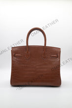 Load image into Gallery viewer, London 30 Birkin Style Nile Croc Leather Opaque Brown Color Silver Hardware
