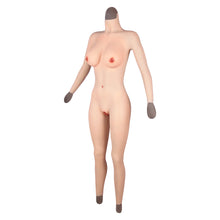 Load image into Gallery viewer, Cross-love Cross Dress Female Silicone Wearable E Cup Body Suit with Lower Ankle-length Trousers with Long Sleeve for Cosplay Costume
