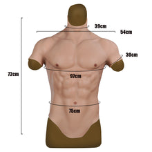 Load image into Gallery viewer, Cross-Love Cross Dress S/L Size Realistic Silicone Wearable Body Form Fake Short-Sleeve Muscle Upper Bodysuit

