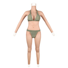 Load image into Gallery viewer, Cross-love Cross Dress Female Silicone Wearable C Cup Body Suit with Lower Ankle-length Trousers with Long Sleeve for Cosplay Costume
