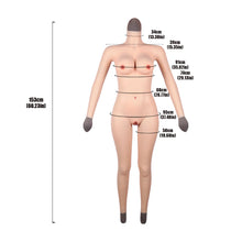Load image into Gallery viewer, Cross-love Cross Dress Female Silicone Wearable D Cup Body Suit with Lower Ankle-length Trousers with Long Sleeve for Cosplay Costume
