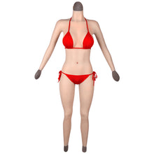 Load image into Gallery viewer, Cross-love Cross Dress Female Silicone Wearable E Cup Body Suit with Lower Ankle-length Trousers with Long Sleeve for Cosplay Costume
