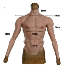 Load image into Gallery viewer, Cross-Love Cross Dress S/L Size Realistic Crop Top Silicone Wearable Body Form Fake Muscle Upper Bodysuit with Full Arm
