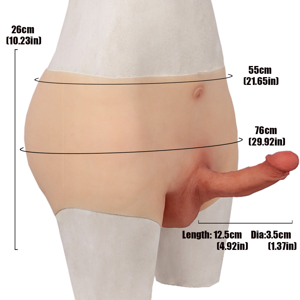 Cross-Love Cross Dress Male Musculine Girdle Wearable Lower Body Form with Solid Silicone Filled Penis Dildo