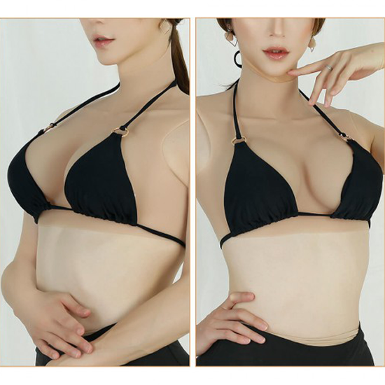 Realistic C Cup High Neck Sleeveless Breast Form