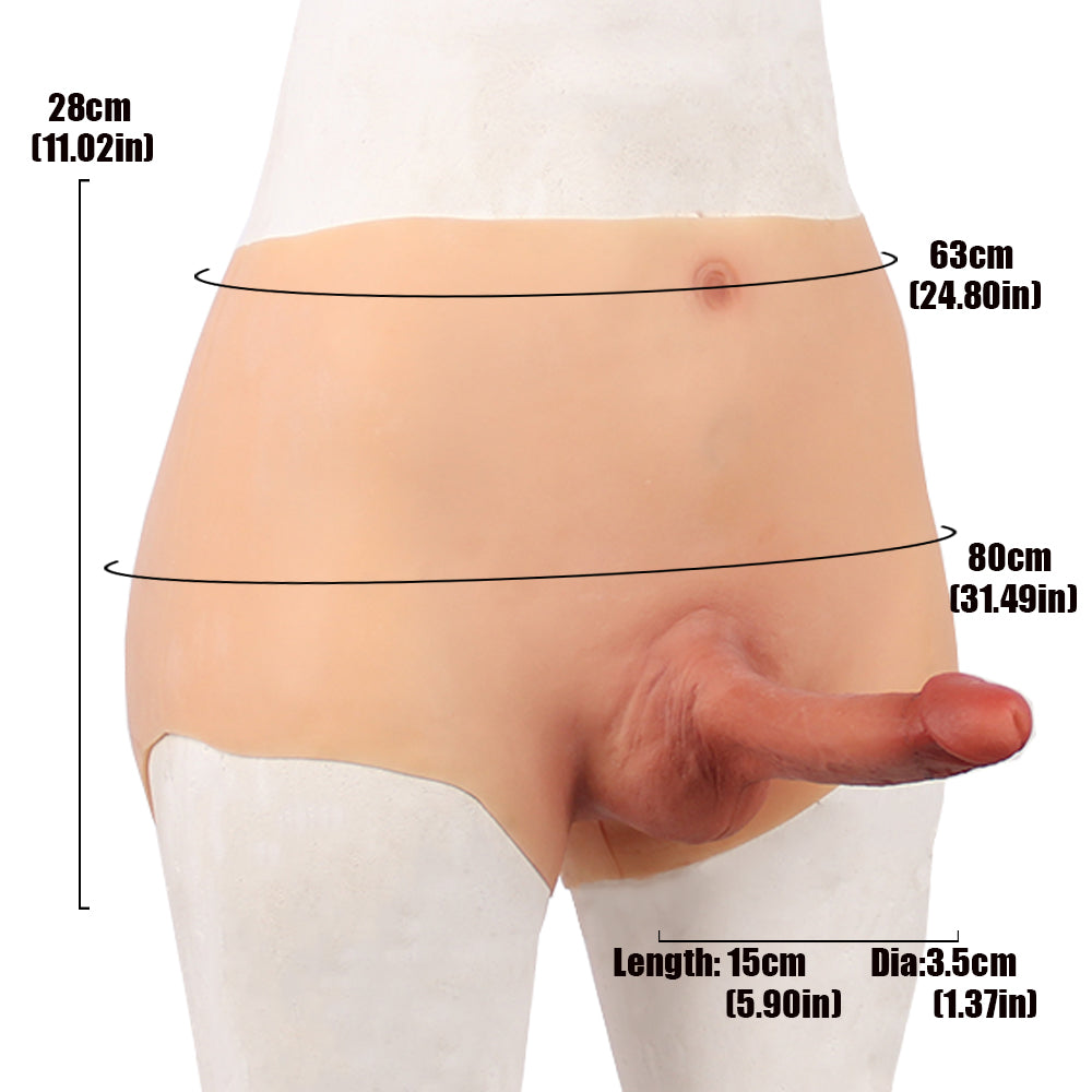 Cross-Love Cross Dress Male Musculine Girdle Wearable Lower Body Form with Hollow Silicone Penis Dildo