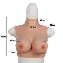 Load image into Gallery viewer, Realistic D Cup High Neck Sleeveless Breast Form
