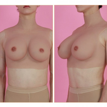 Load image into Gallery viewer, Realistic D Cup High Neck Sleeveless Breast Form
